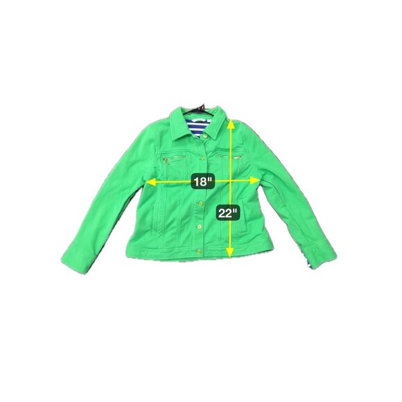 Isaac Mizrahi Live! Button Front Shacket Green Sz Large Long Sleeve Knit Relaxed - Picture 7 of 9